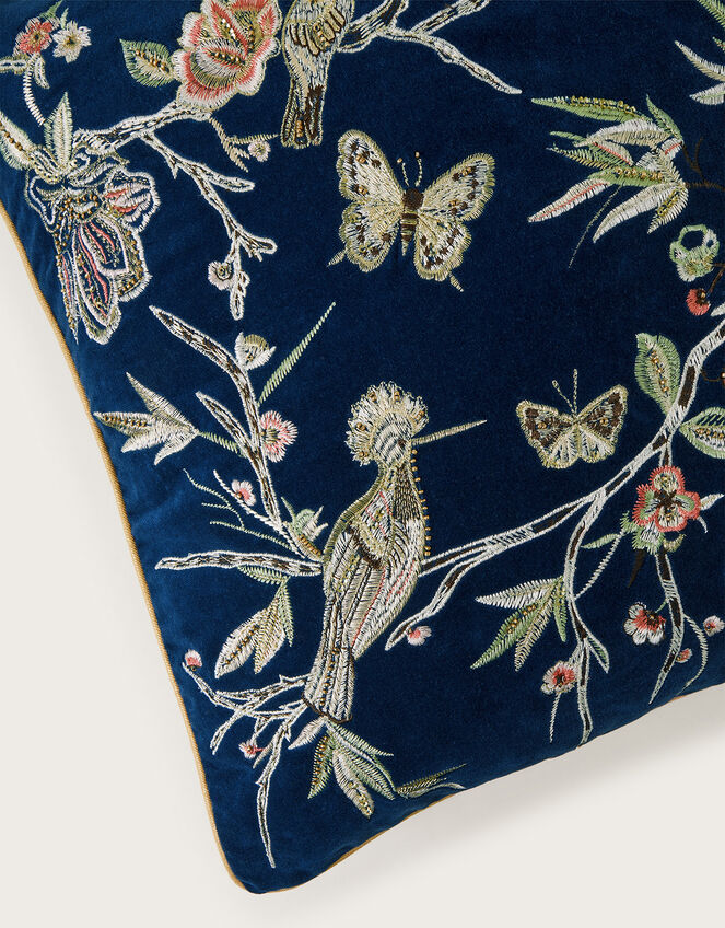Bird Embroidered Cushion, , large