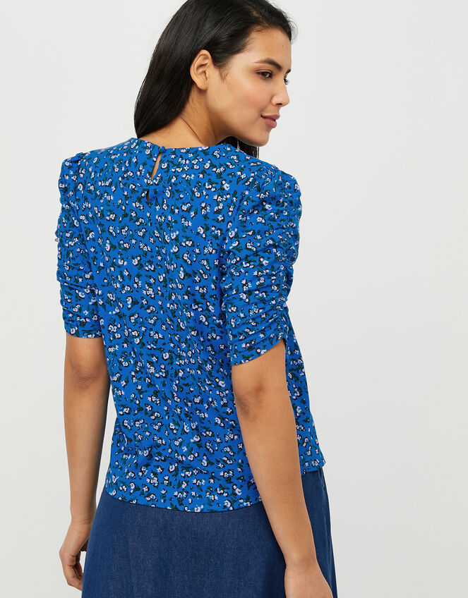 Fagen Ditsy Floral Top in Organic Cotton, Blue (BLUE), large
