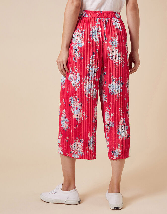 Floral Pleated Trousers, Red (RED), large