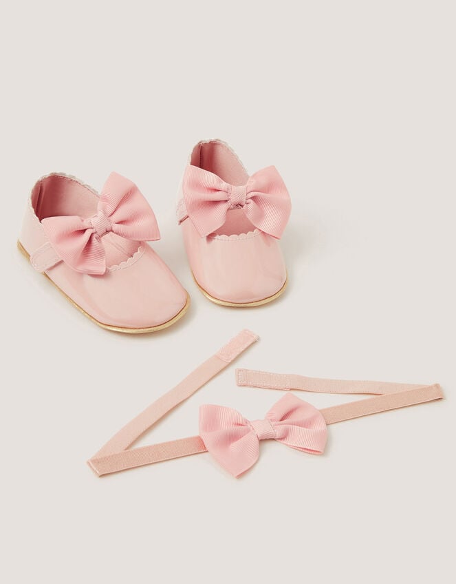 Baby Corsage Booties & Headband Set, Pink (PINK), large