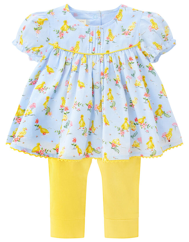 Newborn Duckie Top and Legging Set, Blue (AQUA), large