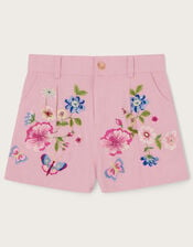 Boutique Zena Embroidered Shorts, Pink (PINK), large