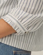 Gilly Stripe Shirt, White (WHITE), large