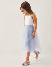 Peony Plain Organza Party Dress, Blue (PALE BLUE), large
