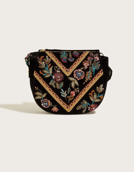 Embroidered Cross-Body Bag, , large