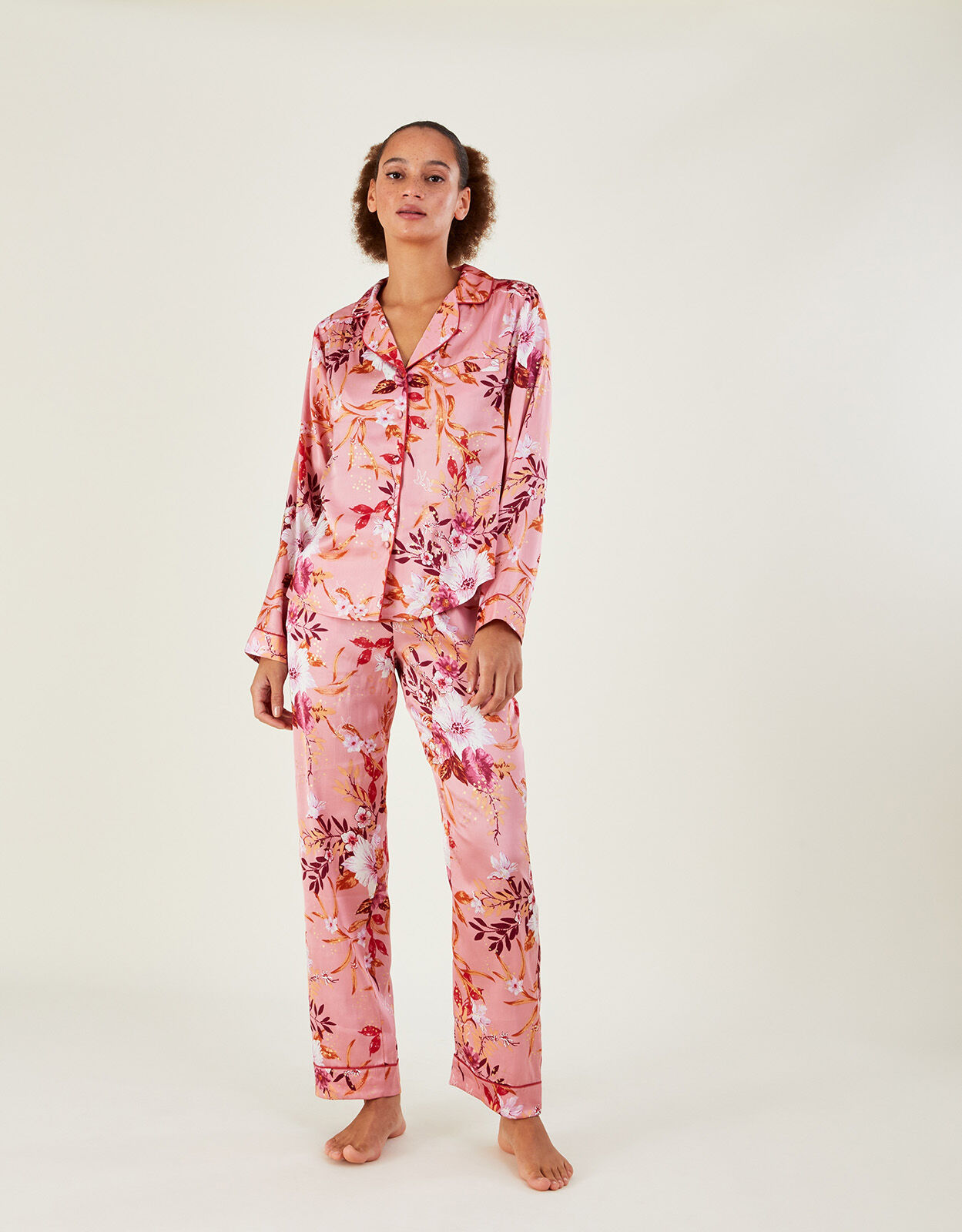 Satin pyjamas store floral