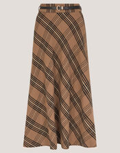 Willa Check Midi Skirt, Camel (CAMEL), large