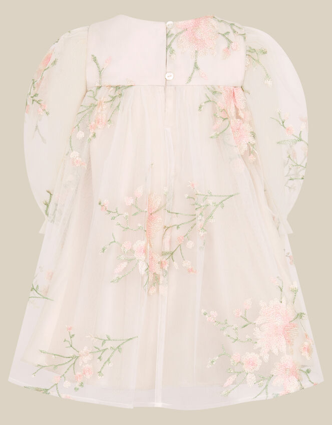Baby Sakura Floral Embroidered Tulle Dress, Multi (MULTI), large