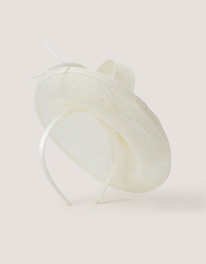 Lynelle Bow Disc Fascinator, Ivory (IVORY), large