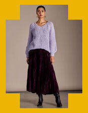 East Heather Velvet Skirt, Purple (RASPBERRY), large