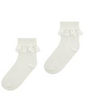 Olivia Bow Lace Sock, Ivory (IVORY), large