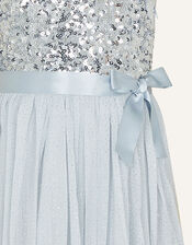 One-Shoulder Sequin Dress , Silver (SILVER), large