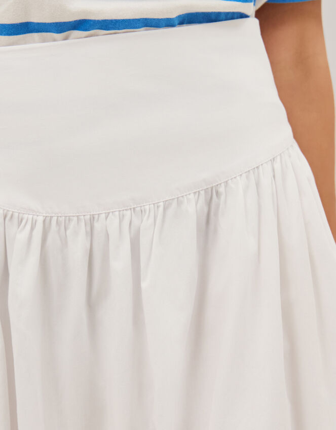 Nicole Cotton Midi Skirt White