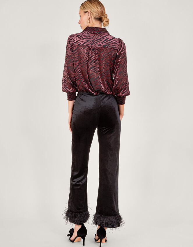 Raegan Feather Trousers, Black (BLACK), large