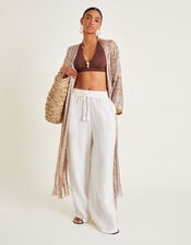 Crochet Stripe Kaftan, Natural (NEUTRAL), large