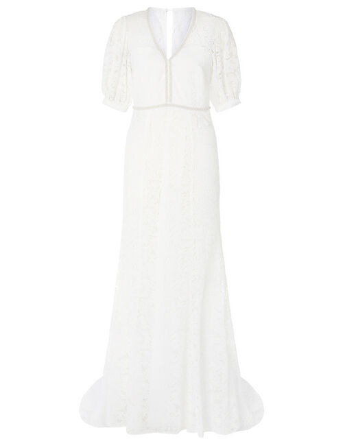 Nicky Beaded Lace Bridal Dress, Ivory (IVORY), large