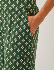 Daisey Geometric Wide Leg Trousers, Green (KHAKI), large