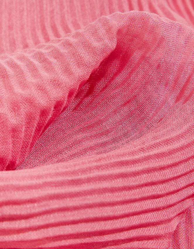 Pleated Scarf with Recycled Polyester, Pink (ROSE), large