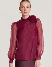 Romi Corsage Blouse, Red (RED), large