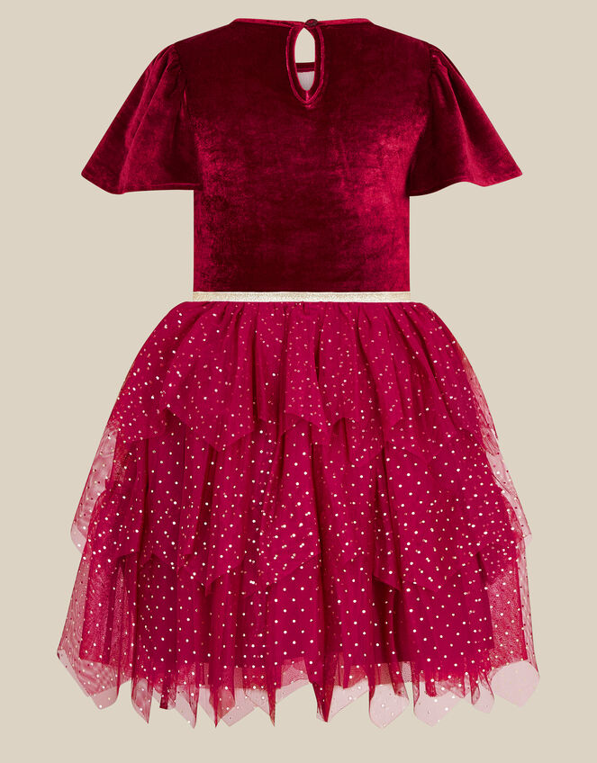 Christmas Reindeer Disco Dress, Red (BURGUNDY), large