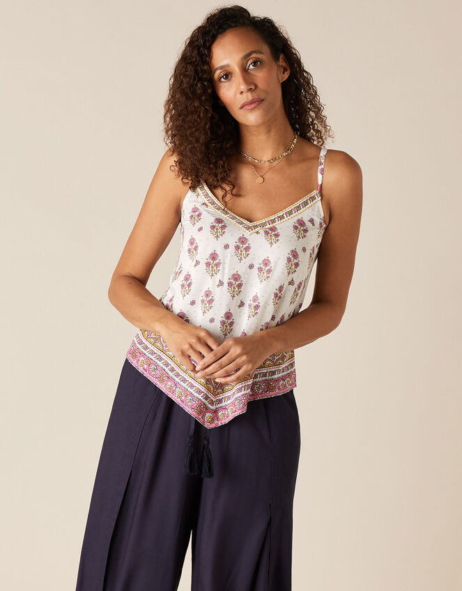 Heritage Print Cami in LENZING™ ECOVERO™ Pink, Tops & T-shirts