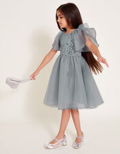 Eden Angel Sleeve Sequin Tulle Dess, Blue (BLUE), large