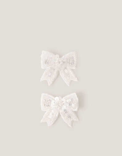 2-Pack Sequin Bow Hair Clips, , large