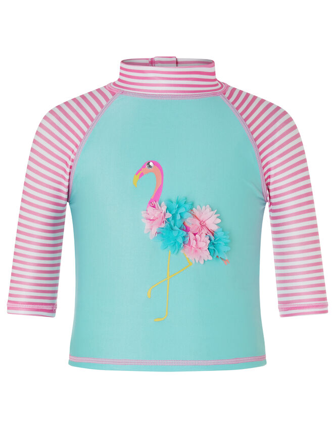 Baby Flamingo Sunsafe Two Piece Set with Recycled Polyester, Blue (TURQUOISE), large