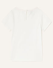 Floral Unicorn T-Shirt, Ivory (IVORY), large