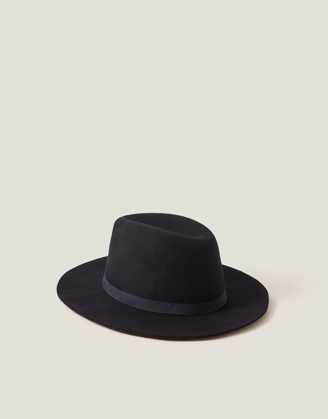 Drew Wool Fedora Hat, Blue (NAVY), large