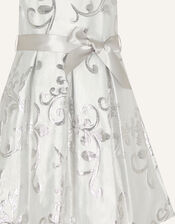 Baby Mira Jacquard Dress, Silver (SILVER), large