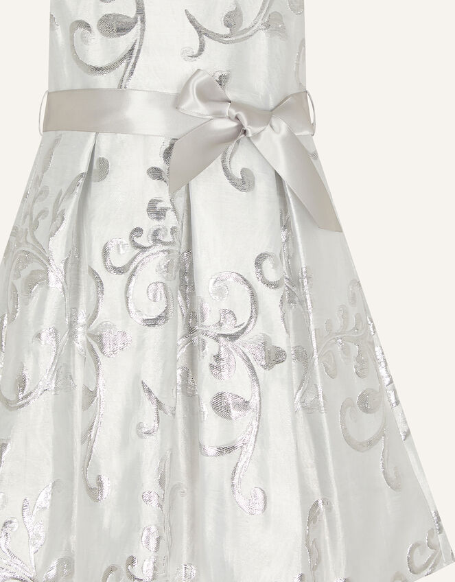 Baby Mira Jacquard Dress, Silver (SILVER), large