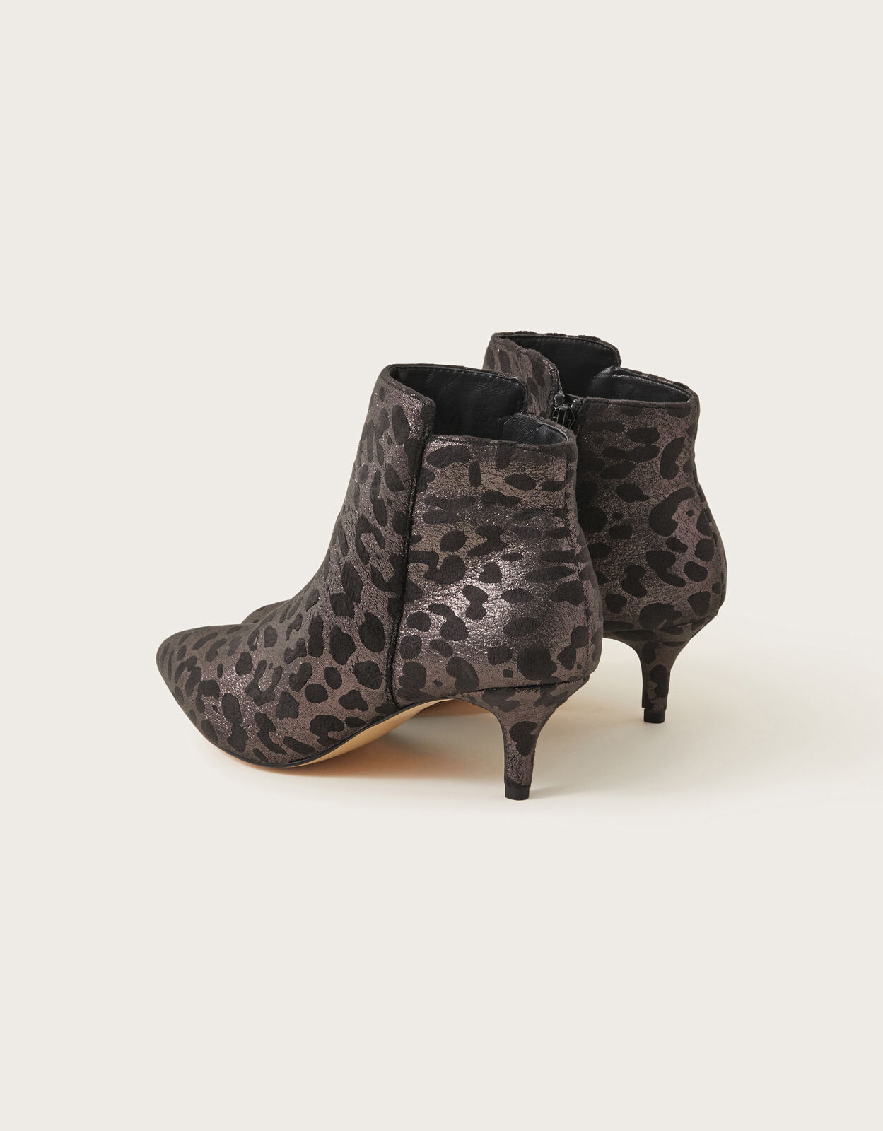 Leopard print ankle boots kitten heel discount