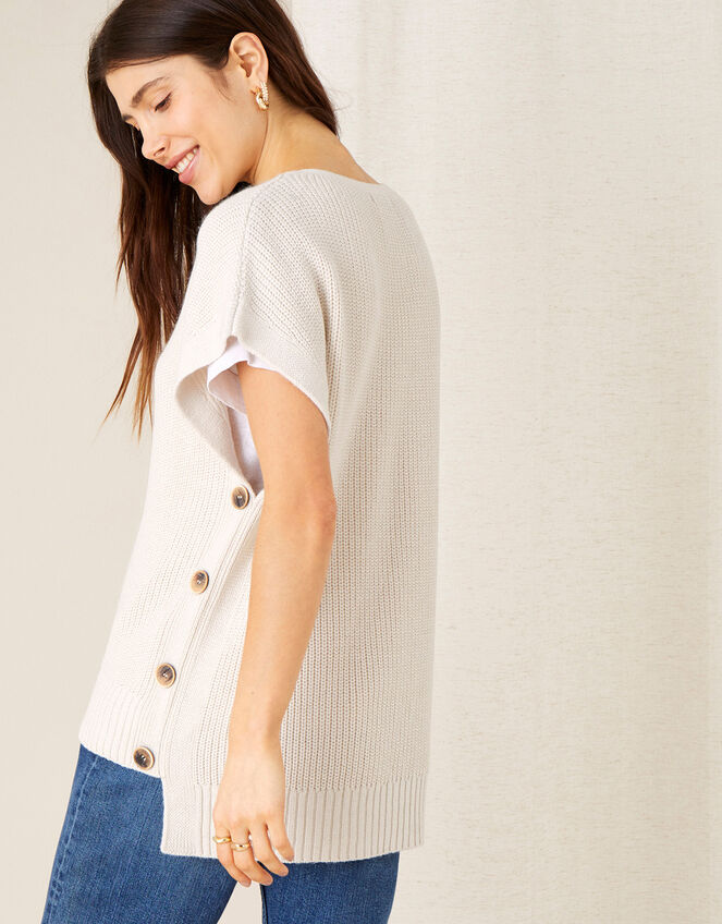 Stitchy Tabard Jumper , Ivory (IVORY), large