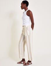 Harley Stripe Linen Blend Trousers, Natural (NATURAL), large