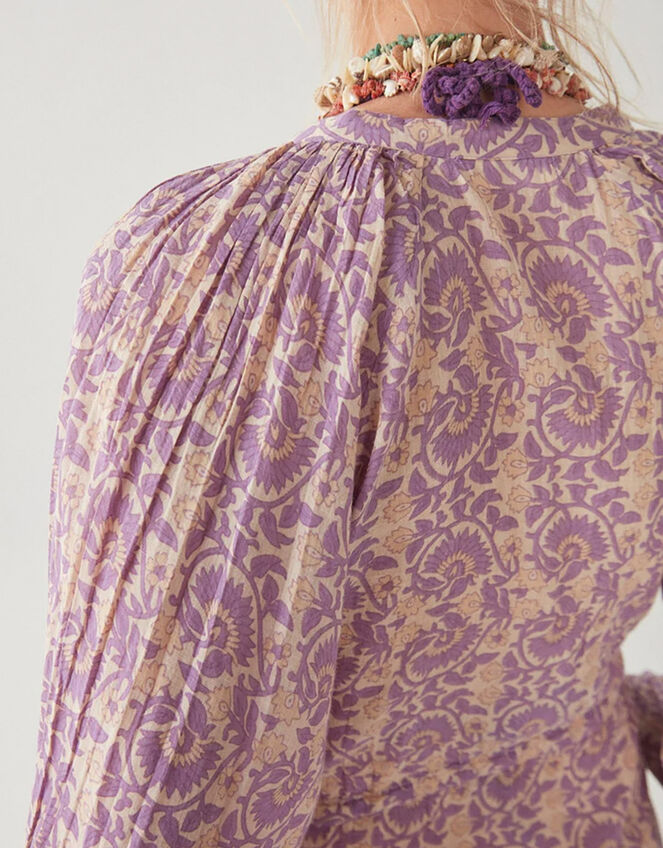 Maison Hotel Floral Tie Dress, Purple (PURPLE), large