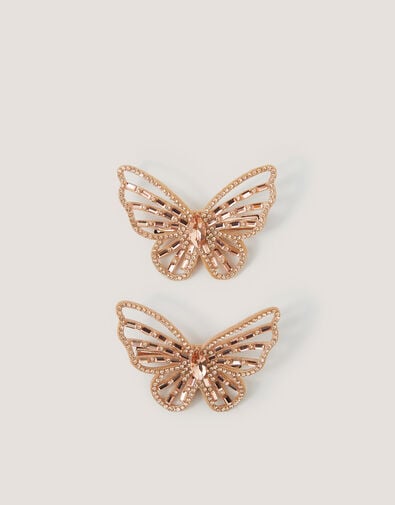 2-Pack Rhinestone Butterfly Hair Clips, , large