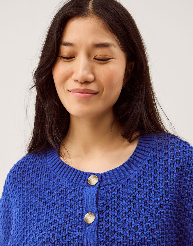 Sienna Short Sleeve Knit Cardigan Blue