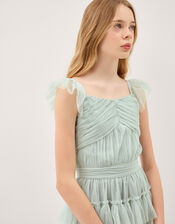 Faith Tulle Ruffle Prom Dress, Green (SAGE), large
