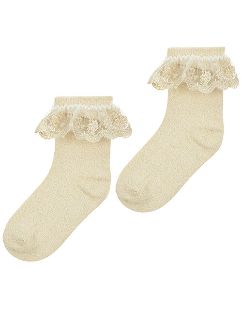 Lace Frill Sock Multipack, Gold (GOLD), large