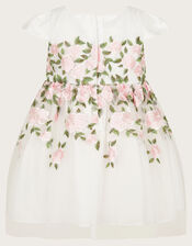 Baby Cassie Embroidered Dress, Ivory (IVORY), large