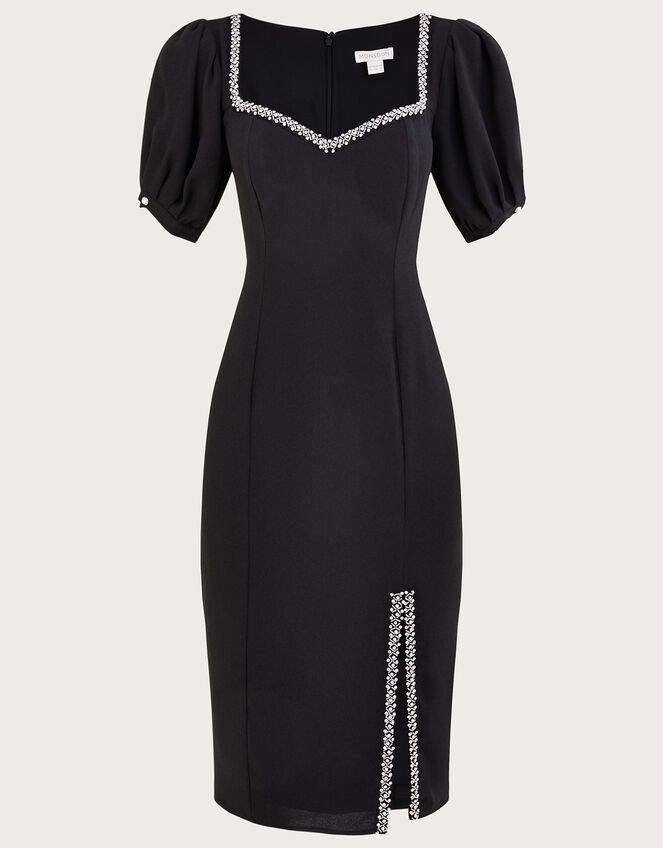 Zenia Trim Shift Dress, Black (BLACK), large