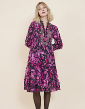 East Perla Cotton Embroidered Dress, Purple (PURPLE), large