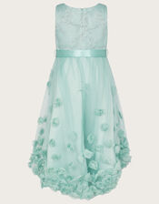 Ivy 3D Roses High Low Dress, Green (GREEN), large