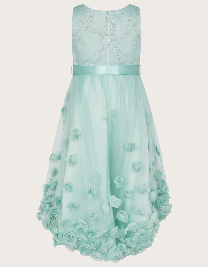 Ivy 3D Roses High Low Dress, Green (GREEN), large