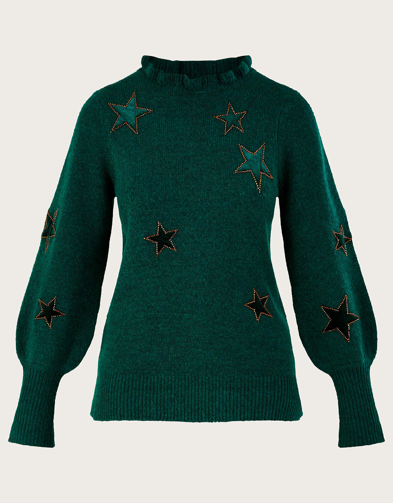 Green store star jumper
