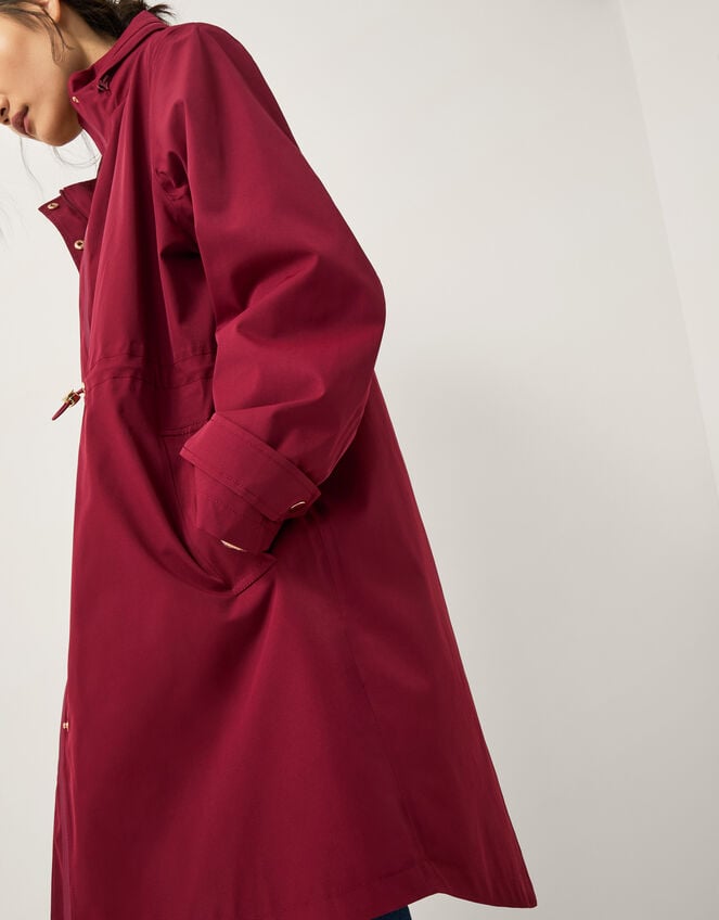 Ada Packable Hood Raincoat, Red (BURGUNDY), large