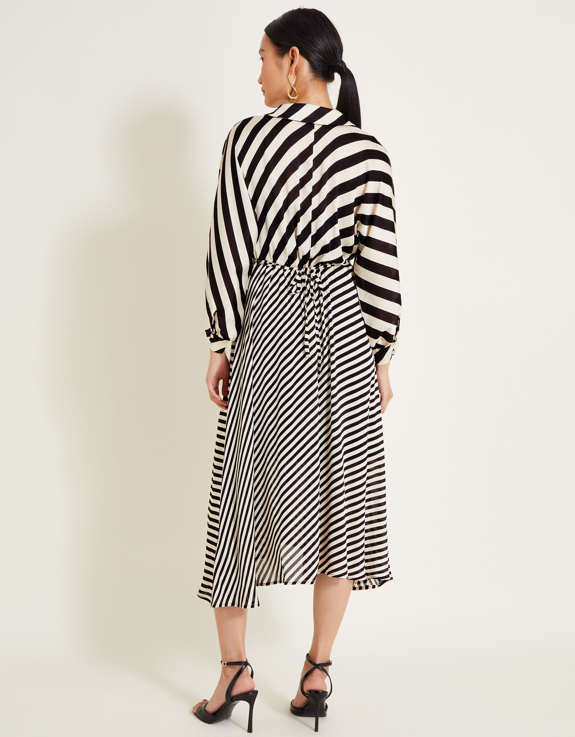 Sofia Stripe Dress Black