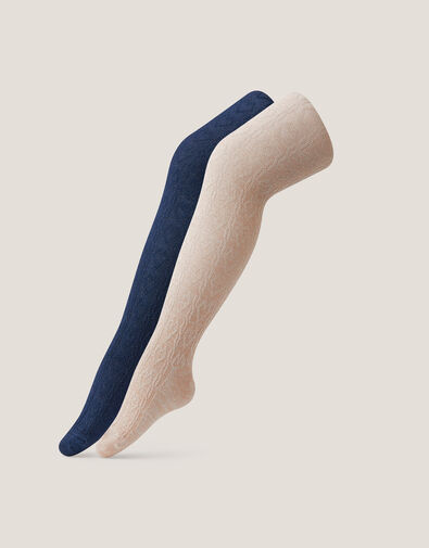 2-Pack Cable Heart Tights, Multi (MULTI), large
