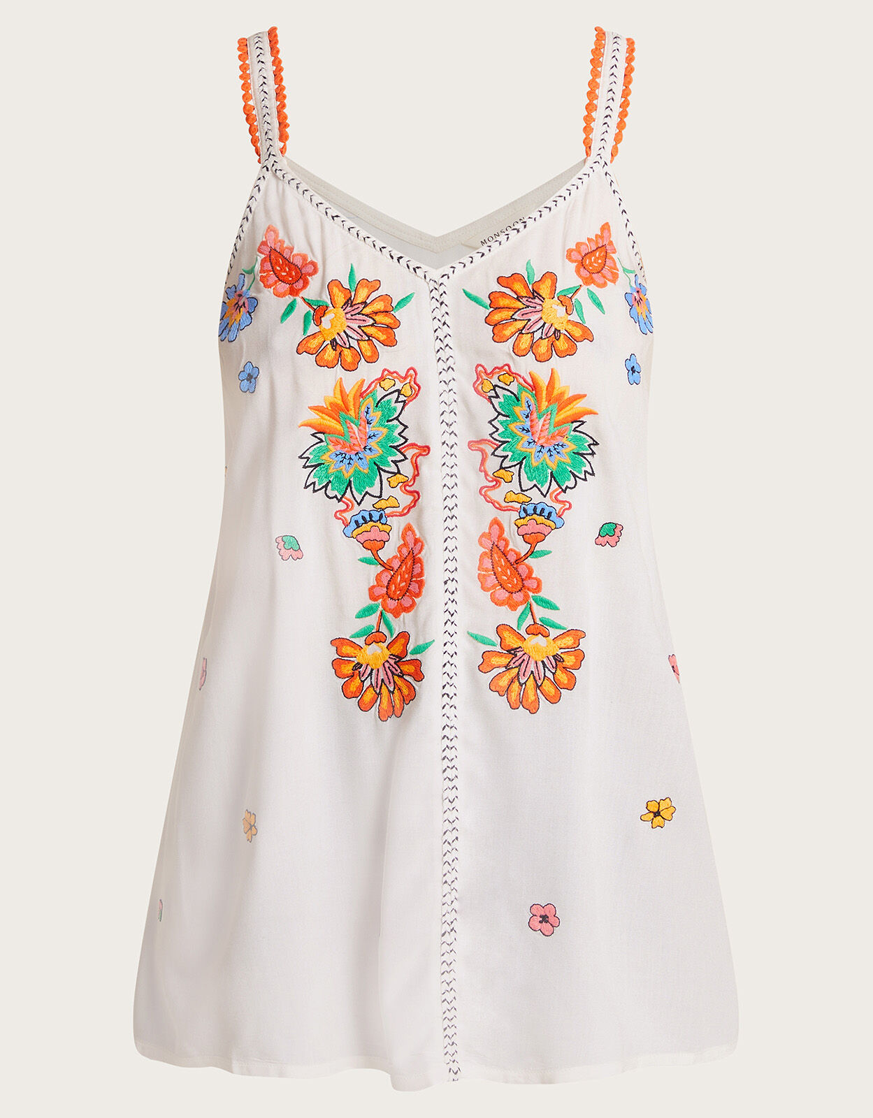 Felicity Embroidered Cami Ivory Vests Camisoles And Sleeveless